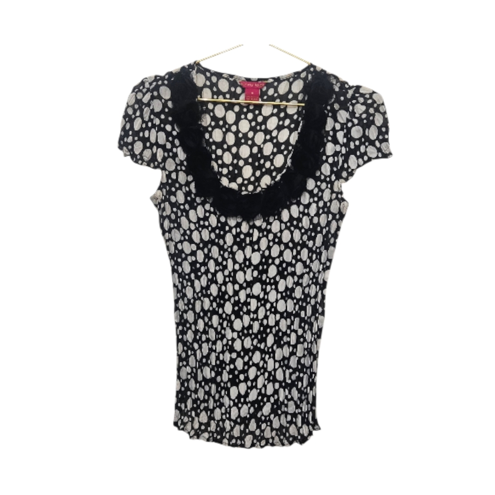 Black and White Polka Dot Women's Top
